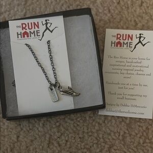 Running necklace! The Run Home Silver Necklace with Shoe Charm